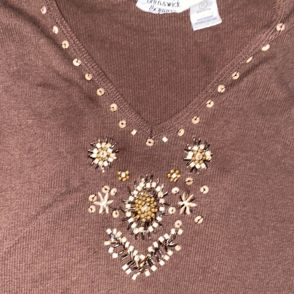 Brown, tank top/shirt 2k style polyester Large - Picture 2 of 2